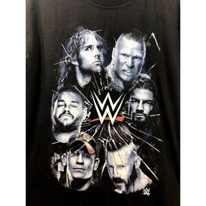 WWE Mens Superstars Black T-Shirt Large 100% Cotton Graphic Tee